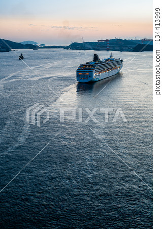Departing Nagasaki Port from the Megami Bridge (Norwegian Spirit) [Nagasaki City] 134413999