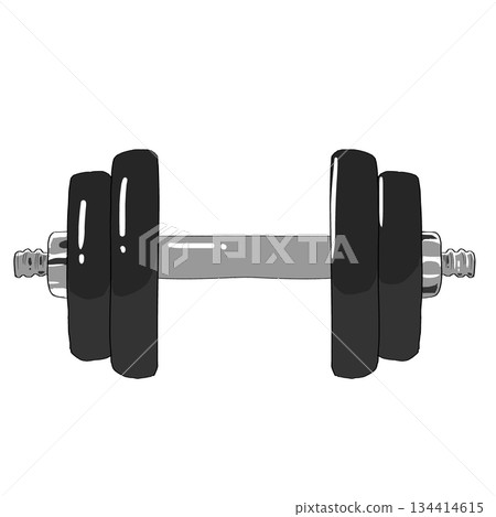 Simple dumbbell illustration Simple dumbbell illustration 134414615