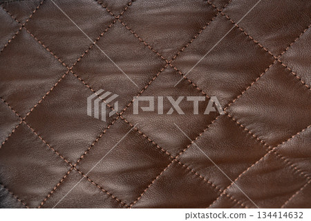 Brown Quilted Leather Texture Background 134414632