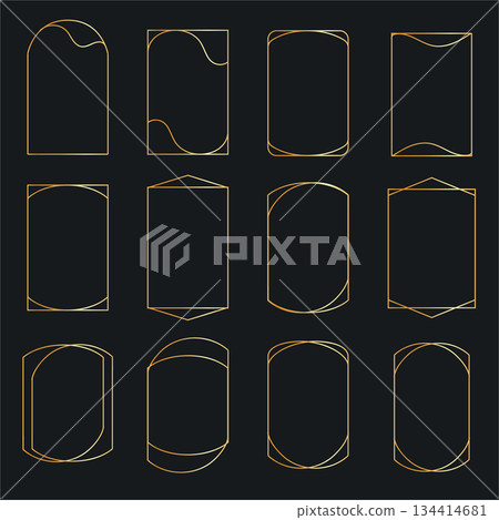 Gold vector borders Luxury minimalist collection. Gold vector borders Luxury minimalist collection. 134414681