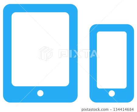 Mobile phone and tablet flat icon set Mobile phone and tablet flat icon set 134414684