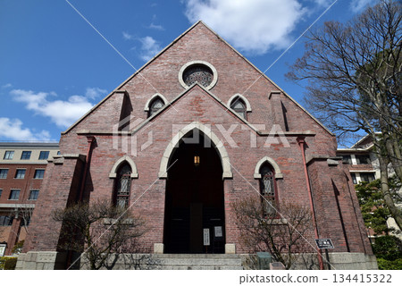 Doshisha Chapel shining against the blue sky Doshisha Chapel shining against the blue sky 134415322