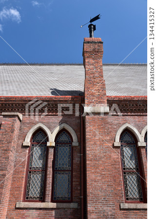 Doshisha Chapel shining against the blue sky Doshisha Chapel shining against the blue sky 134415327