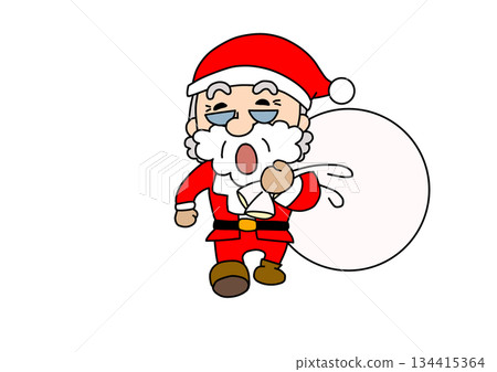 Santa walking forward, right foot forward Santa walking forward, right foot forward 134415364