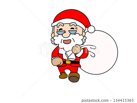 Santa walking forward, left foot forward Santa walking forward, left foot forward 134415365