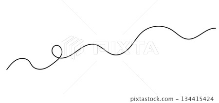 Doodle black wavy line, vector isolated illustration, decorative simple design element Doodle black wavy line, vector isolated illustration, decorative simple design element 134415424