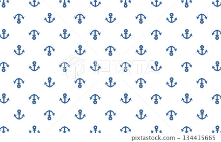 Blue ocean anchor mark pattern facing up and down 134415665