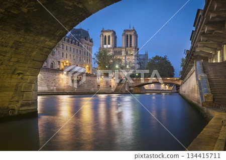 Notre Dame and Blue Hour 134415711