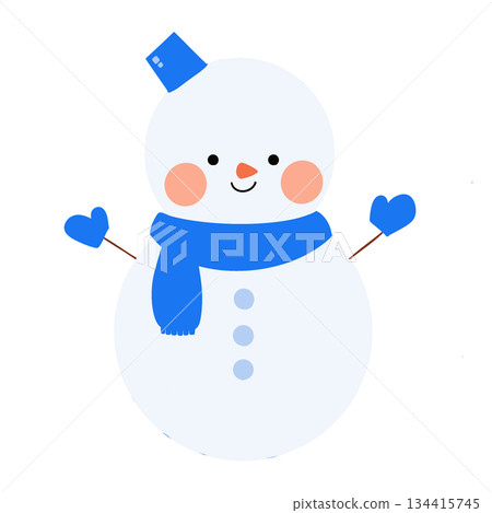 藍色水桶雪人 134415745