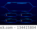 Quiz game or intellectual challenge contest template. Quiz blue neon. TV show or trivia game. Vector illustration. 134415804