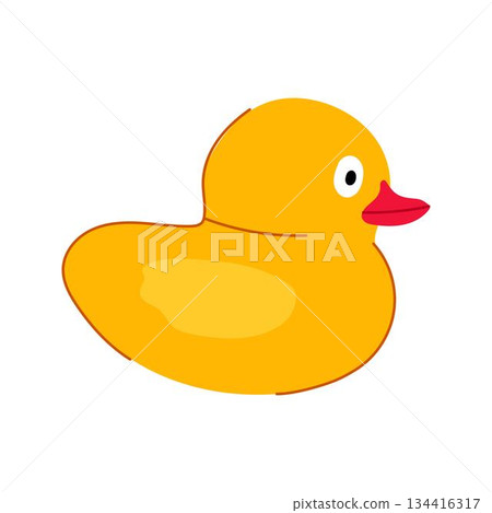 Yellow rubber duck toy for child bathing playtime 134416317