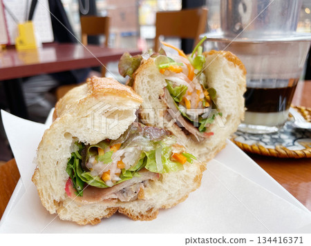 Banh Mi: A popular Vietnamese sandwich made with French bread. Banh Mi: A popular Vietnamese sandwich made with French bread. 134416371