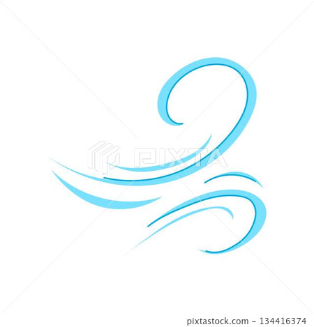 Wind gust swirl blowing dynamic weather icon Wind gust swirl blowing dynamic weather icon 134416374