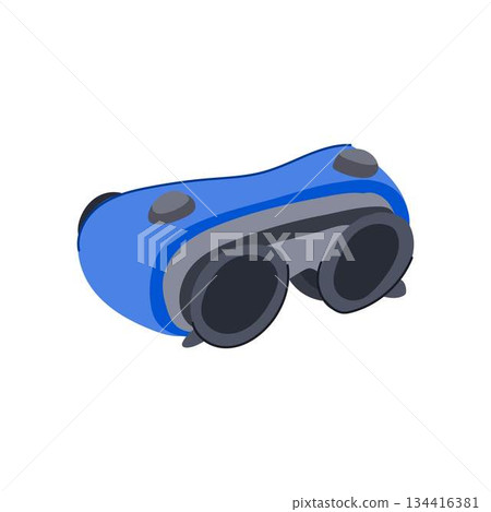 Blue welding safety goggles providing eye protection 134416381