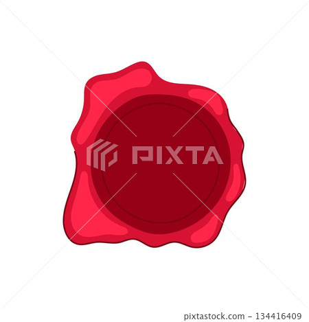 Blank vintage red wax seal stamp illustration 134416409