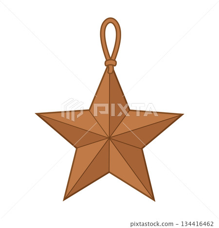 Handcrafted wooden star Christmas ornament isolated on white background for holiday decor and winter design projects Handcrafted wooden star Christmas ornament isolated on white background for holiday decor and winter design projects 134416462