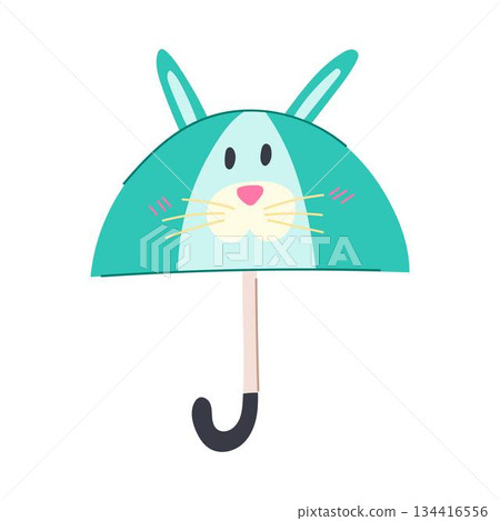 Cute bunny character umbrella creating a playful design 134416556
