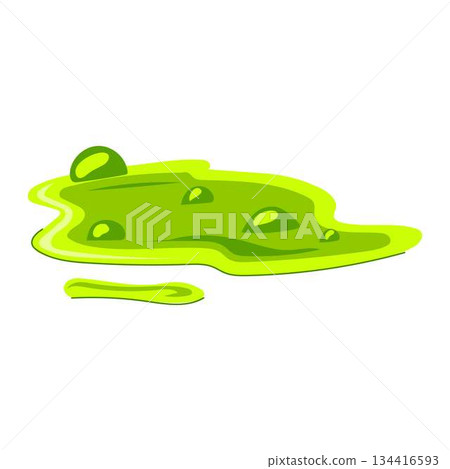 Green toxic goo puddle spreading on white surface Green toxic goo puddle spreading on white surface 134416593