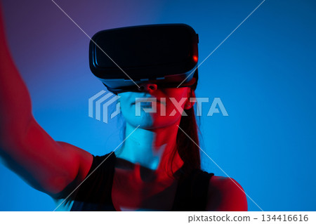 Female Engineer Exploring Futuristic VR Interface for Next-Generation Digital Innovation Female Engineer Exploring Futuristic VR Interface for Next-Generation Digital Innovation 134416616