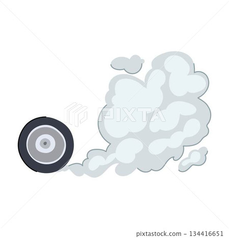 Car wheel generating tire smoke during acceleration Car wheel generating tire smoke during acceleration 134416651
