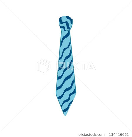 Blue necktie with wavy striped pattern Blue necktie with wavy striped pattern 134416661
