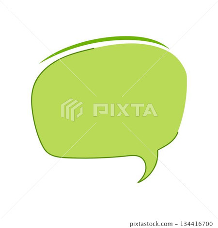 Green blank speech bubble with rough outline 134416700