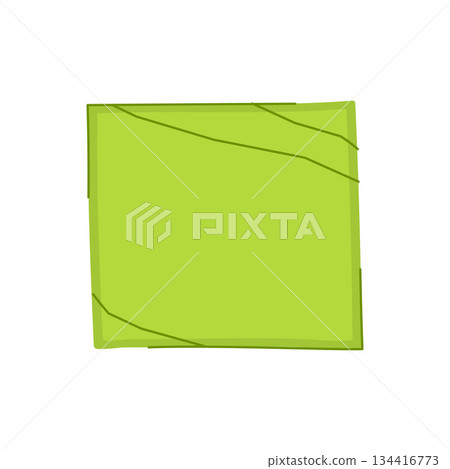 Green vintage paper tag template with rough edges 134416773