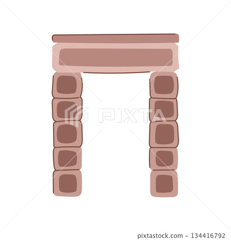 Stone gate arch structure element symbol illustration Stone gate arch structure element symbol illustration 134416792