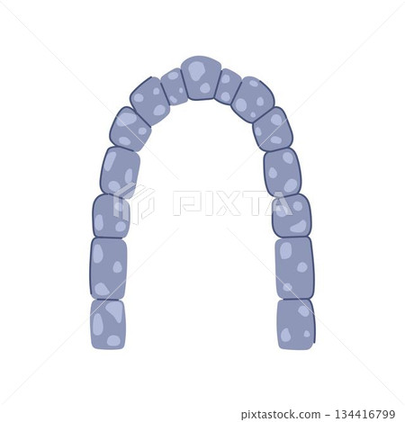 Stone arch entrance architecture forming a sturdy portal Stone arch entrance architecture forming a sturdy portal 134416799