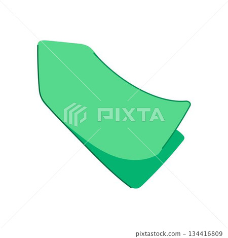Green blank sticky note peeling off surface Green blank sticky note peeling off surface 134416809