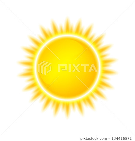 Sun, dawn, summer and good weather. Yellow Sunlight. Flash light effect. Glowing light effects. Vitamin D. Vector illustration. Sun, dawn, summer and good weather. Yellow Sunlight. Flash light effect. Glowing light effects. Vitamin D. Vector illustration. 134416871