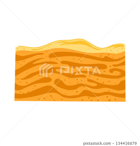 Underground earth layers showing soil strata cross section 134416879