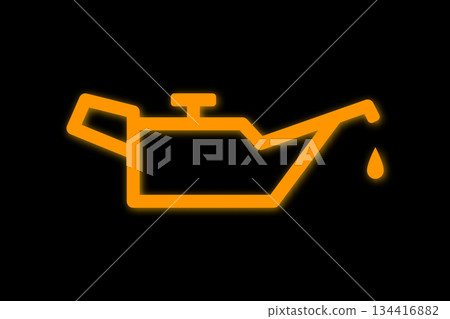 Oil Check in car engine. Oil check in motor. Warning light indicator. Logo for dashboard. Vector illustration. Oil Check in car engine. Oil check in motor. Warning light indicator. Logo for dashboard. Vector illustration. 134416882