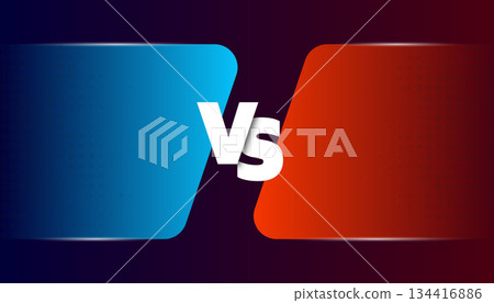 Versus Game cover. Banner sport vs. Competition vs Game Match. Team concept. Red or blue team. Vector illustration. Versus Game cover. Banner sport vs. Competition vs Game Match. Team concept. Red or blue team. Vector illustration. 134416886