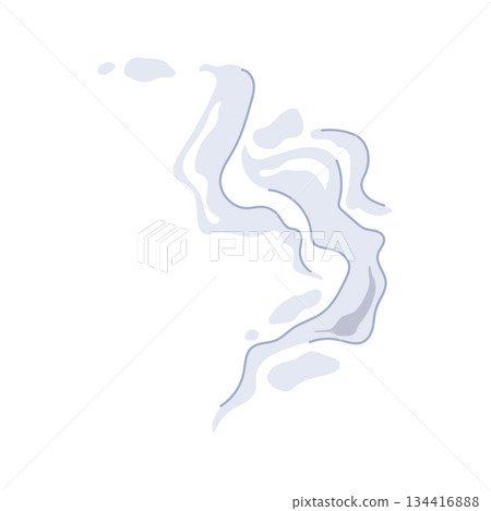 Stylized smoke puff rising vapor plume illustration Stylized smoke puff rising vapor plume illustration 134416888