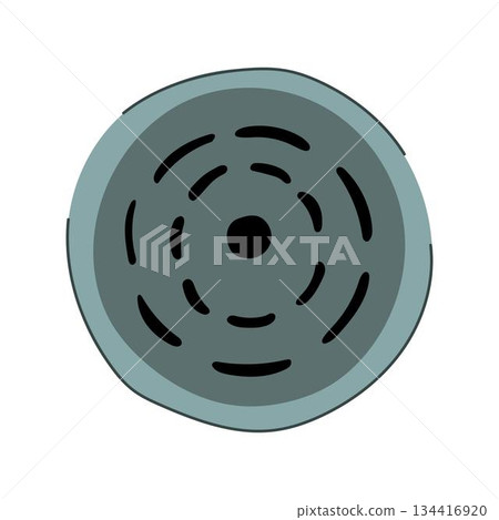Round drain or sewer manhole grid icon 134416920