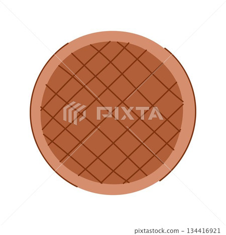 Round sewer manhole cover with grid pattern 134416921