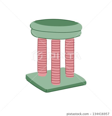 Green and pink cat scratching post for pets 134416957