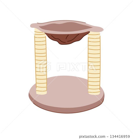 Cat scratching post providing climbing and resting space 134416959