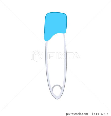 Blue safety pin indicating baby care and security Blue safety pin indicating baby care and security 134416993