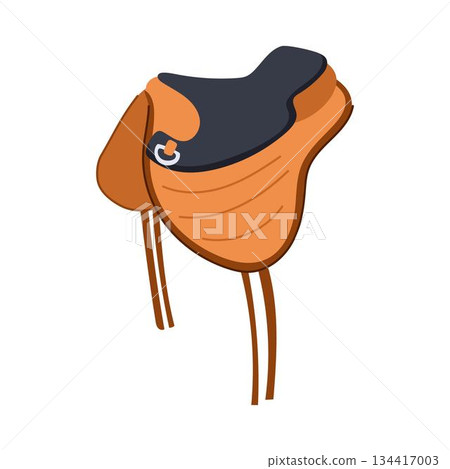 Equestrian horse riding saddle equipment isolated on white Equestrian horse riding saddle equipment isolated on white 134417003