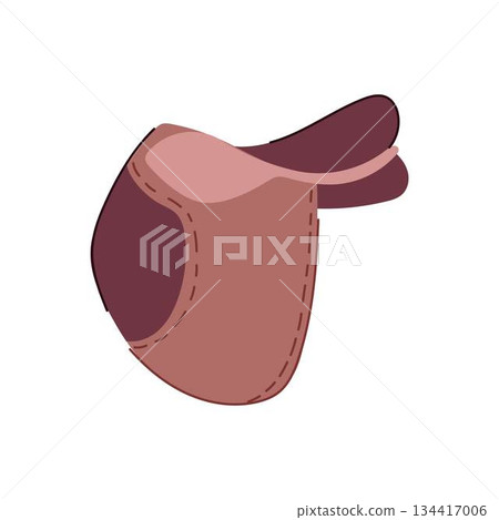 English riding saddle illustration representing equestrian sport equipment English riding saddle illustration representing equestrian sport equipment 134417006