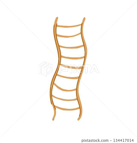 Wavy flexible rope ladder for climbing and progress concept 134417014