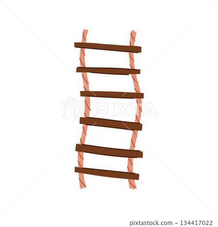 Rope ladder concept showing upward climb and adventure 134417022