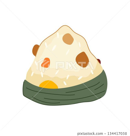 Traditional rice dumpling zongzi with sticky rice and filling 134417038