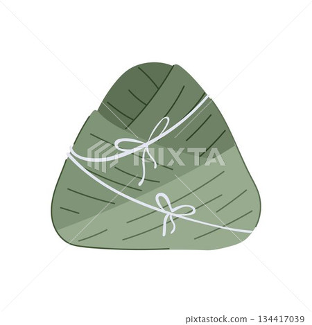 Traditional zongzi rice dumpling wrapped in bamboo leaves 134417039