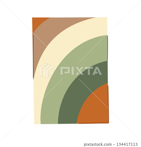 Retro rainbow arch pattern with earthy tones design 134417113