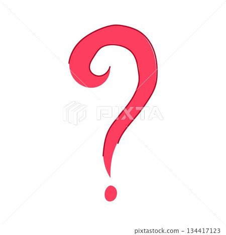 Hand drawn red question mark representing query Hand drawn red question mark representing query 134417123