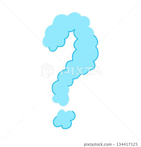 Question mark from light blue cloud shapes Question mark from light blue cloud shapes 134417125