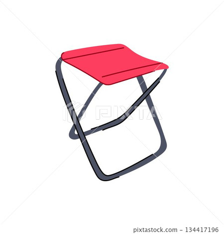 Portable red folding camping stool for outdoor leisure Portable red folding camping stool for outdoor leisure 134417196